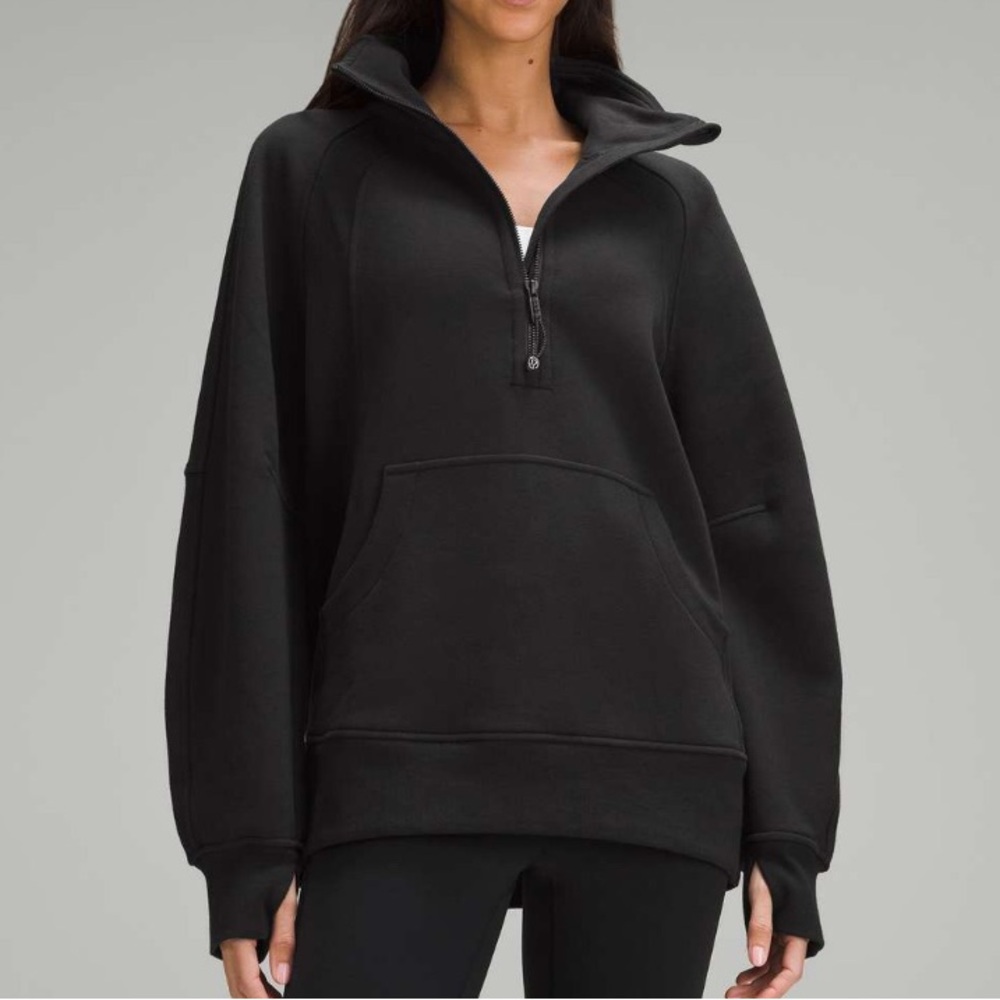 Lululemon Scuba Oversize Funnel Neck Half Zip Long Black First Release Size XS/S